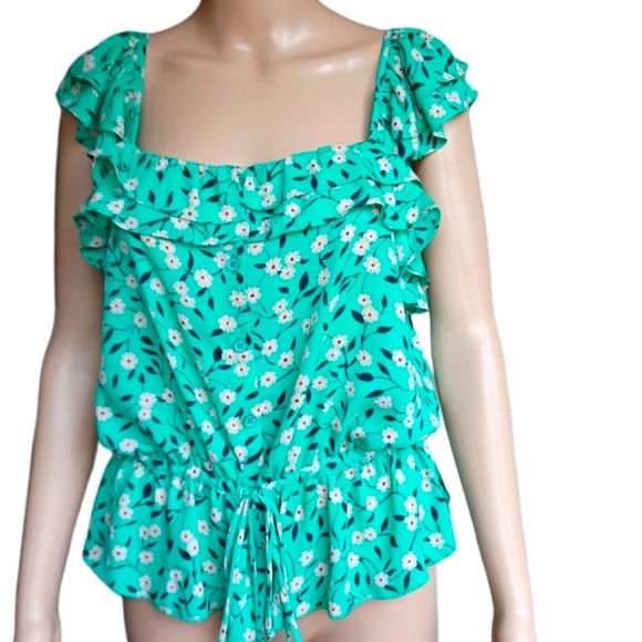 Cabi Sleeveless Top Green Floral Small - Picture 3 of 10